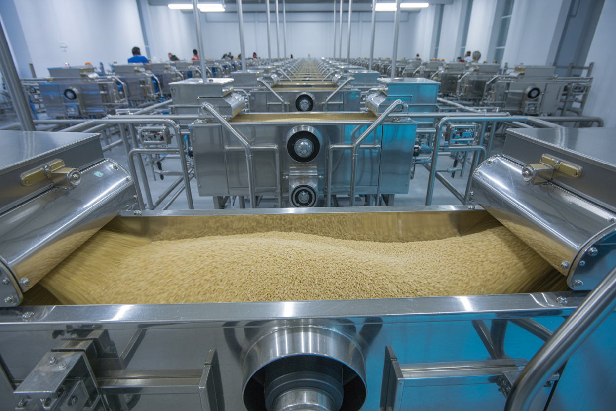 Long grain parboiled rice processing line in modern Brazilian mill
