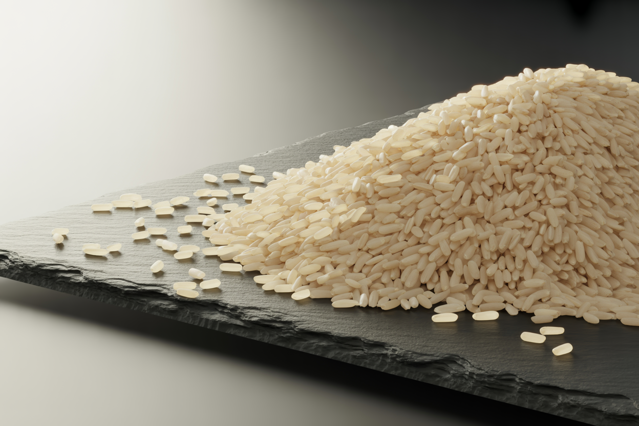 Long grain white rice close-up for Brazilian rice exporter product page