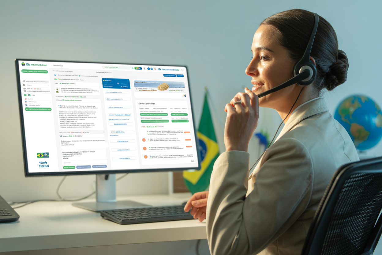 Multilingual support specialist for Brazilian rice exporter inquiries