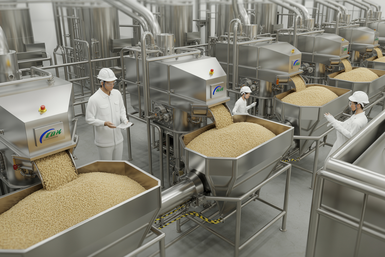 Clean rice milling facility producing high-quality Brazilian rice for export