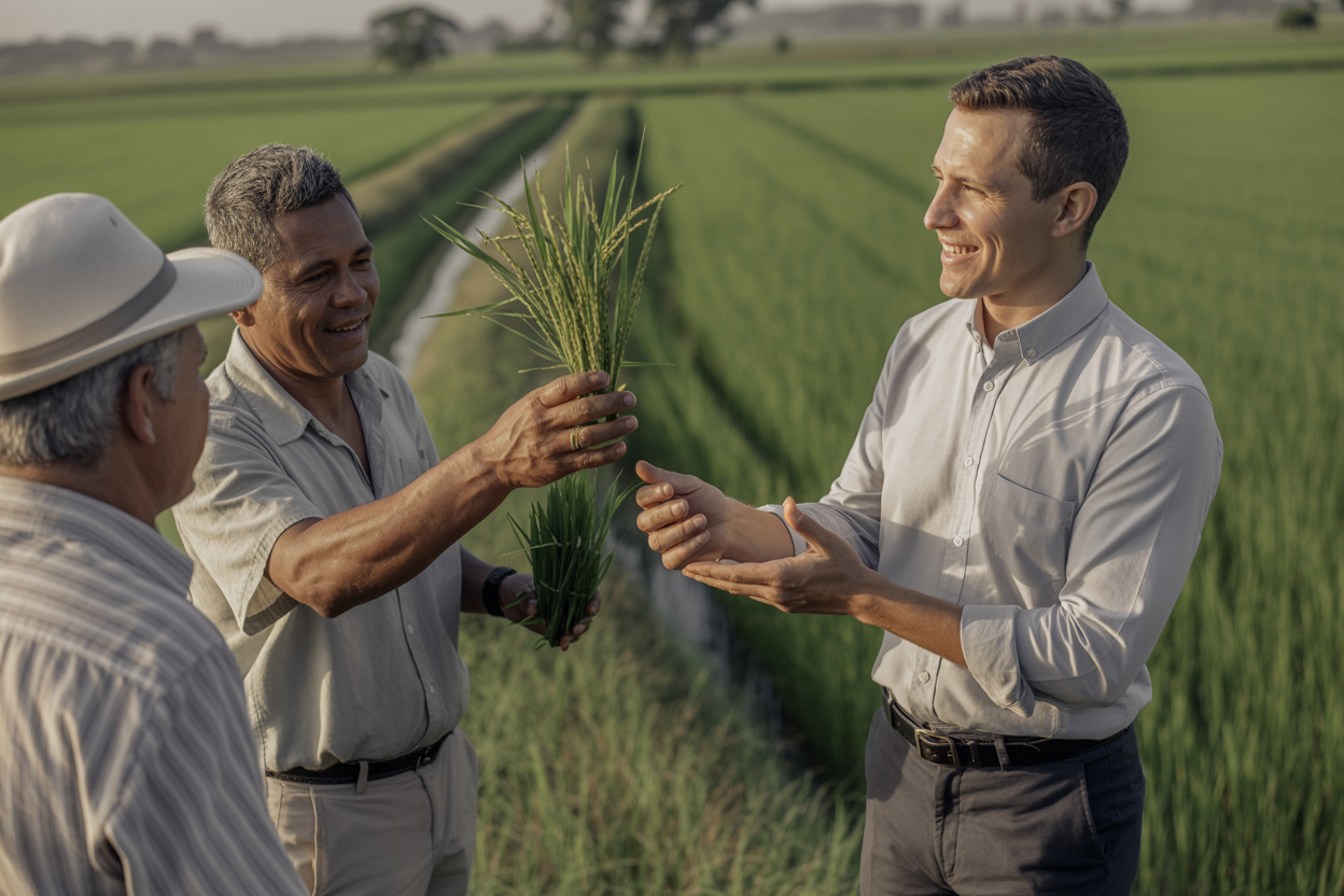 Brazilian rice exporter working with local farmers in sustainable fields