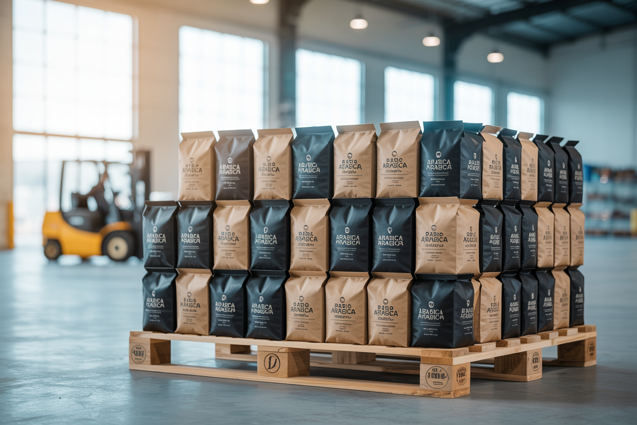 Arabica roasted coffee packaging for international export markets