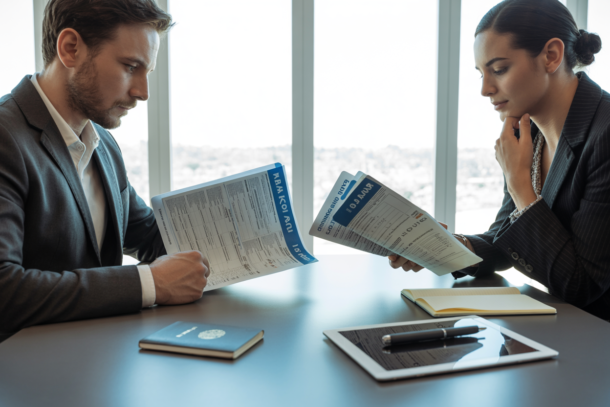 Brazil Work Visa client consultation over documents and application forms