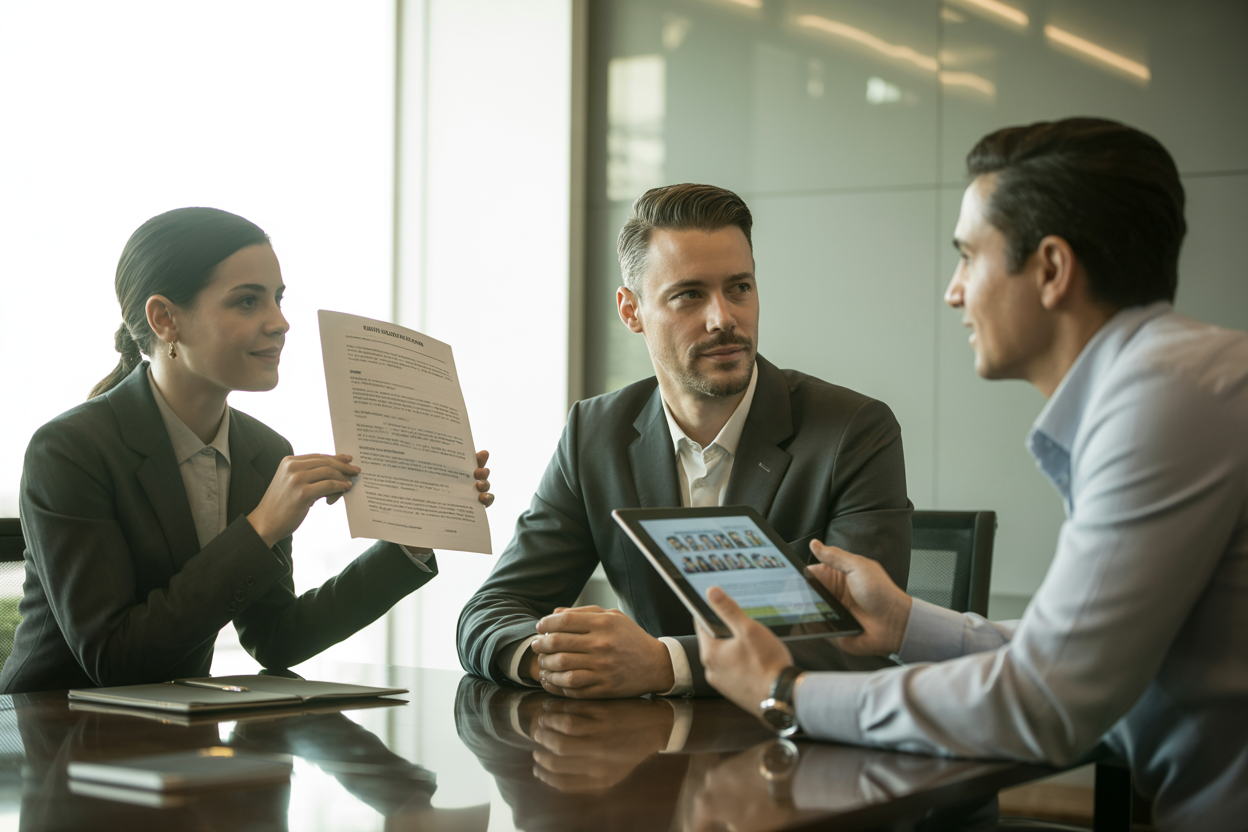 Foreign executive receiving work visa guidance from Brazil immigration experts