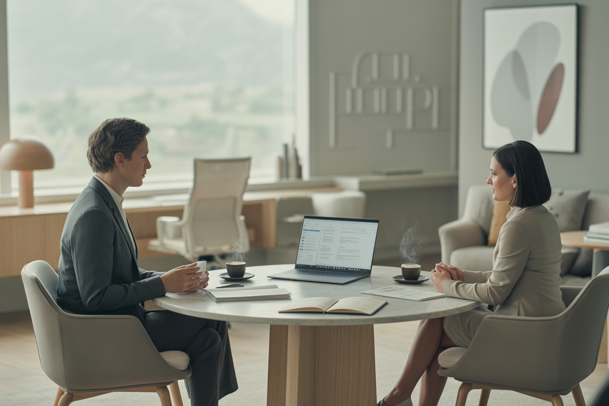 Work visa Brazil service for professionals in modern consultation room