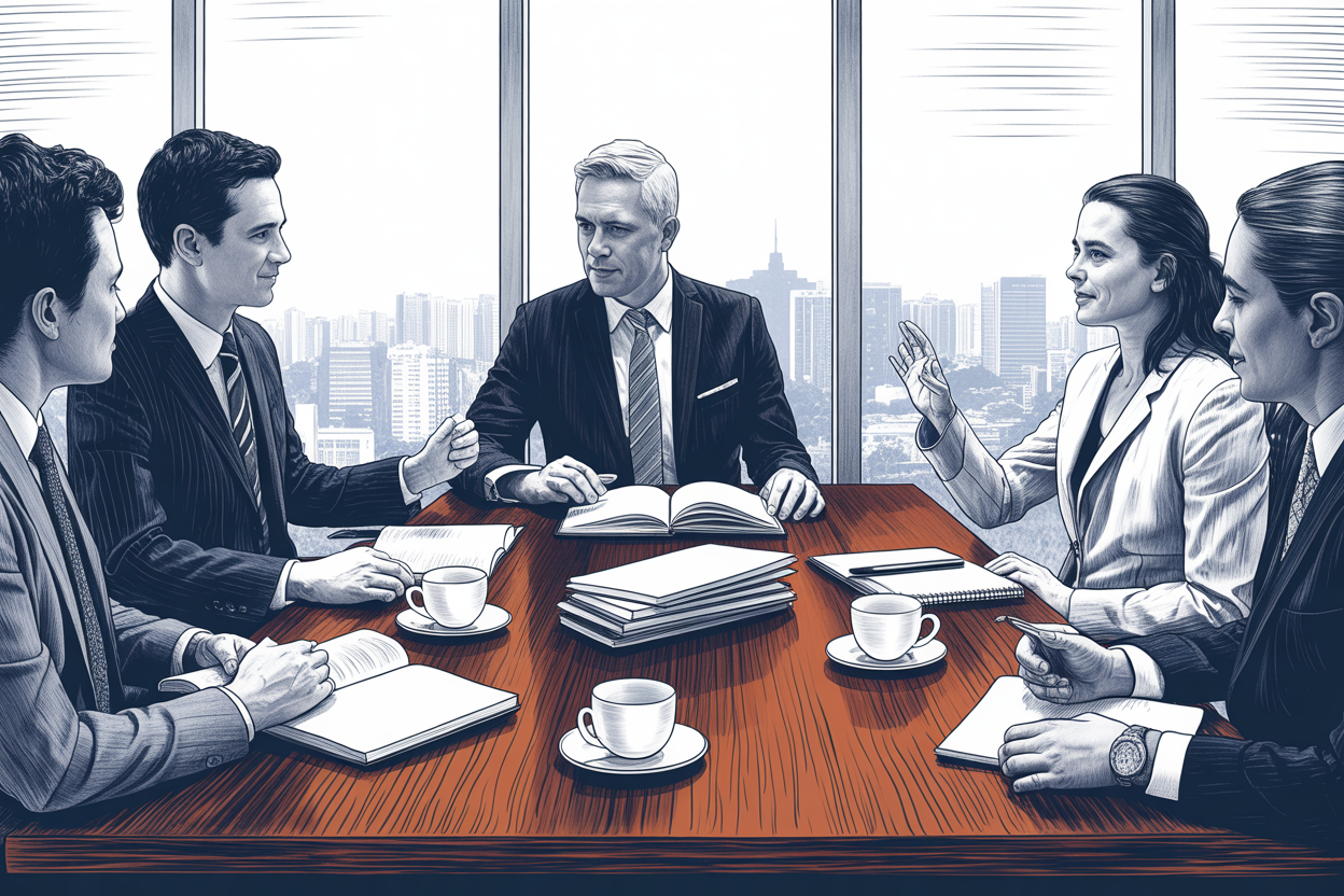 Brazil debt collection business meeting with foreign company representatives
